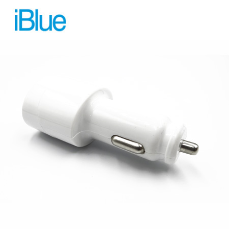 CARGADOR P/AUTO IBLUE USB P/SMARTPHONE Y TABLET BLANCO (PN IBCA05-W)**